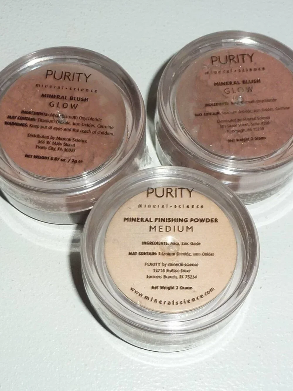 Purity Mineral Science - 2 Mineral Blush Glow & 1 Mineral Finishing Pwd Medium
